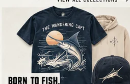 Concept merchandise for Born to Fish. Destined to Wander.